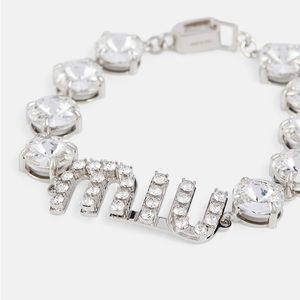 MIU MIU Logo crystal-embellished bracelet